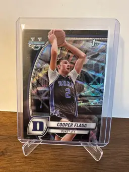 2024-25 Bowman Chrome University Basketball #16 Cooper Flagg Black Wave SP - Duke