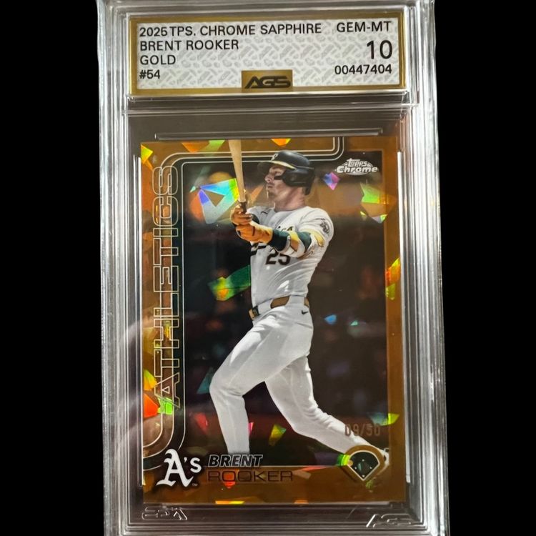 Brent Rooker 2025 Topps Sapphire GOLD 9/50 AGS 10