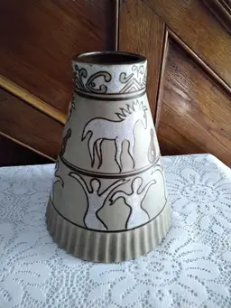 Art Pottery Native American Indian Tee Pee Vase Baun Bros.