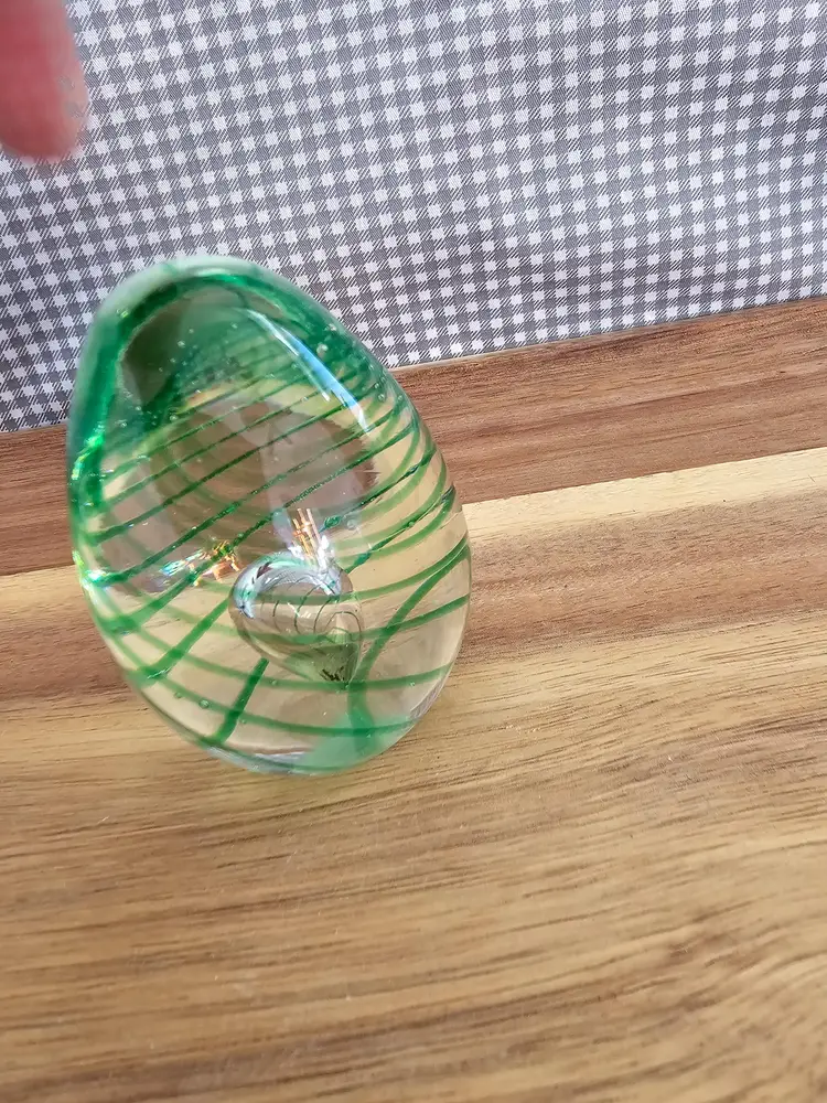 Green Swirl Glass Paperweight
