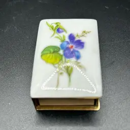 60 Rochard Limoges France Porcelain Matchbox With Original Matches.
