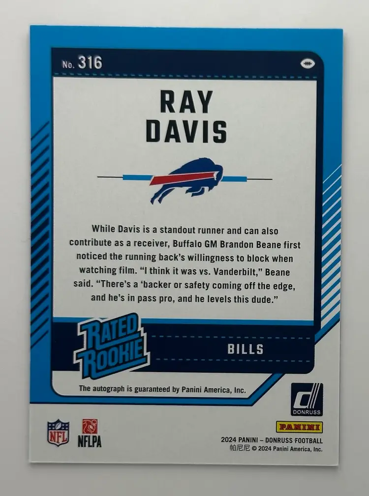 Ray Davis Rated Rookie Autographs
