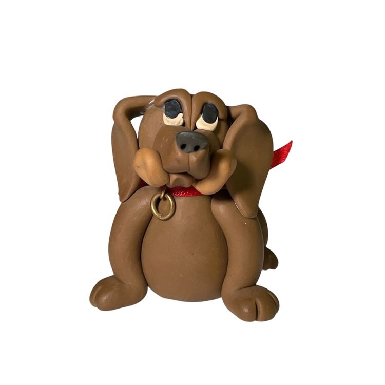 Vintage Cecile's Creations 1983 Dachshund Wiener Dog Clay Figurine Puppy Eyes READ 2x3"