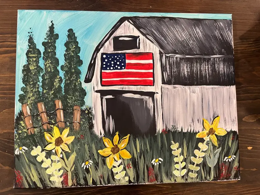 11x14 Americans Barn Acrylic On Canvas