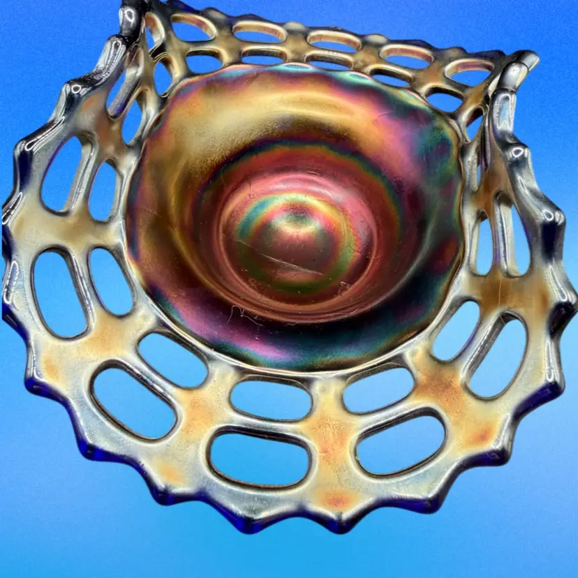 Fenton Carnival Open Weave Basket Weave 5.5”x3.5”