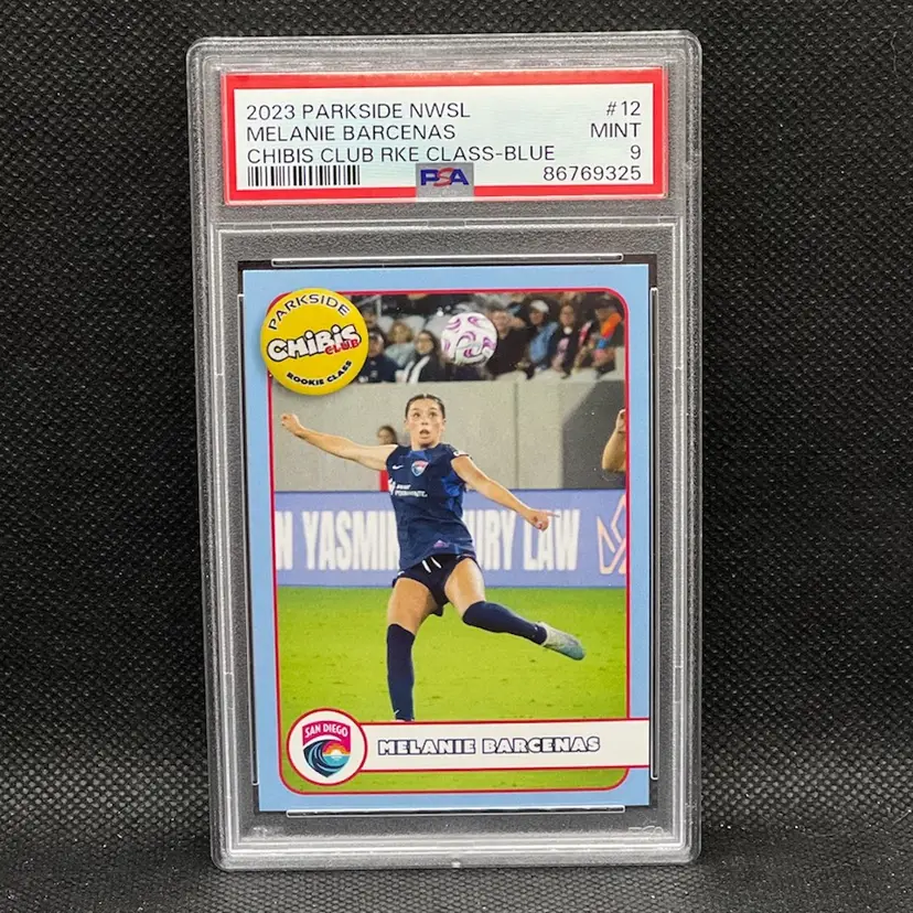 Melanie Barcenas 2023 NWSL Parkside Chibis Club Rookie Class Blue /24 PSA 9 San Diego Wave Soccer Card