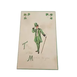 Antique 1911 St. Patrick's Day Postcard "The Top O The Mornin To You" With Leprechaun
