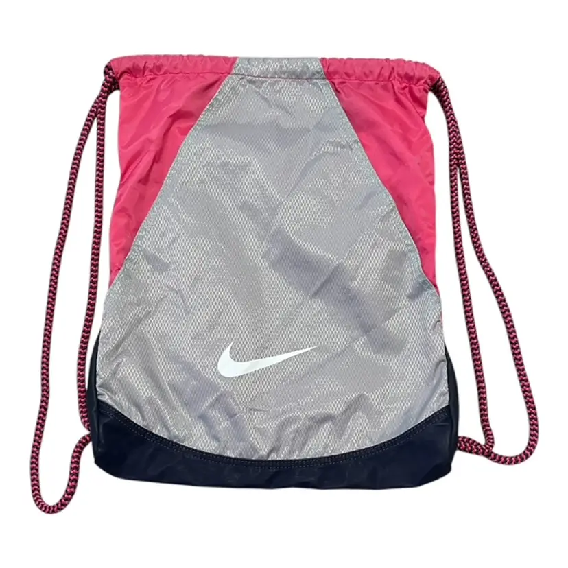 Nike Cinch Bag Backpack - Pink & Gray, Drawstring Closure, Preowned, Very Good Condition