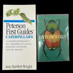 Lot Of Two Insect Themed- Entomology A Naturalist’s Notebook & 1993 Peterson First Guide to Caterpillars of North America by Amy Bartlett Wright, Vintage Caterpillar Ephemera, Caterpillar Reference Book, Butterfly Reference Book