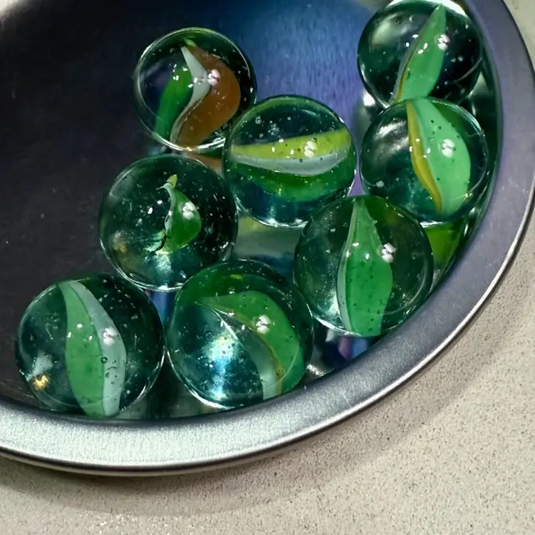 Green Cat’s Eye Marbles (8)