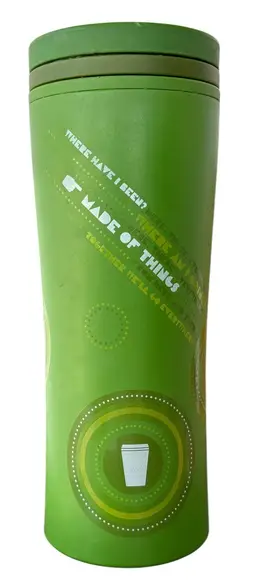 2010 Starbucks Tumbler 16oz Green Where Have I Been Twist Lid Travel Plastic Cup