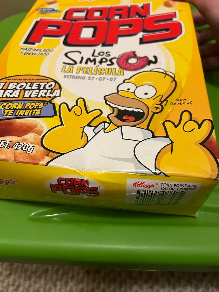 The Simpsons Corn Pops Cereal 2007 Mexico