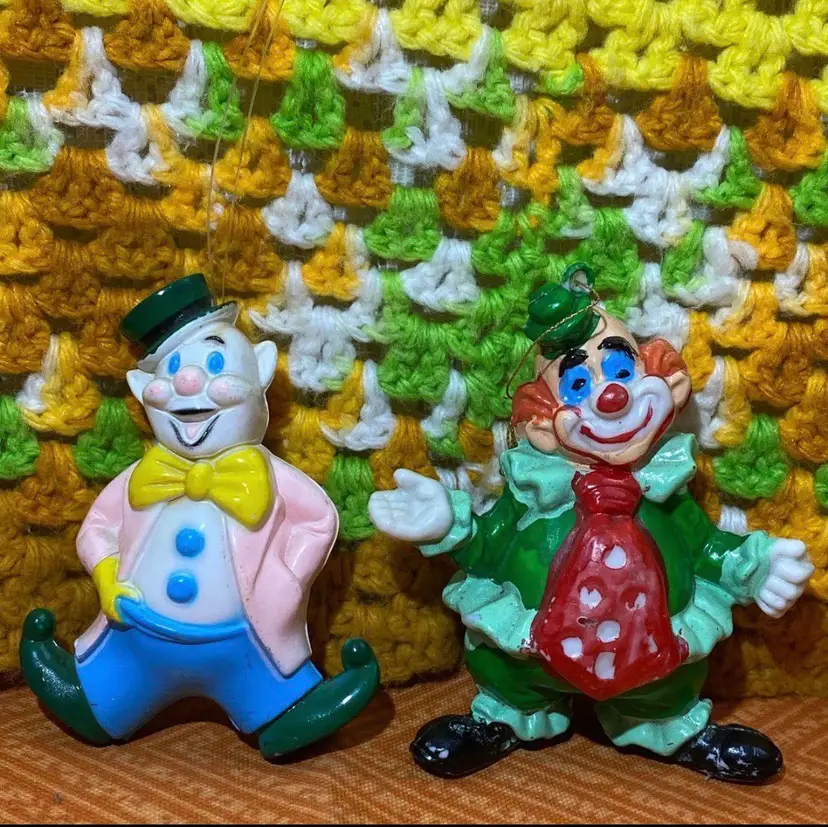 Vintage Clown Ornaments