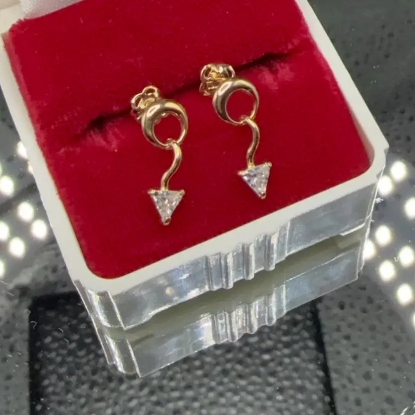 14k Gold CZ Earrings