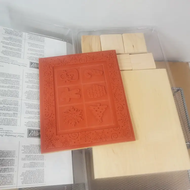 Free Ship...Stampin' Up! HOLIDAY FRAME FUN Rubber Stamps Set of 7 NEW unmounted) 2002