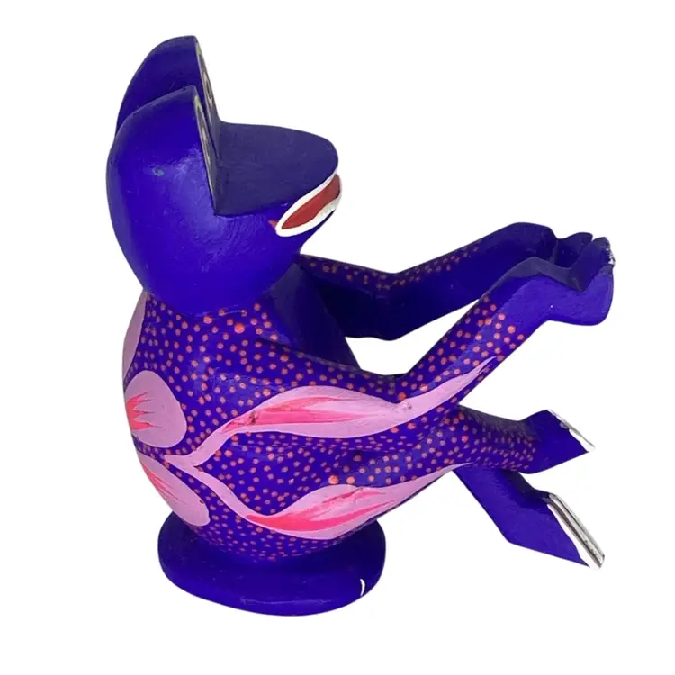 Oaxacan Glowing Wood Carved Frog