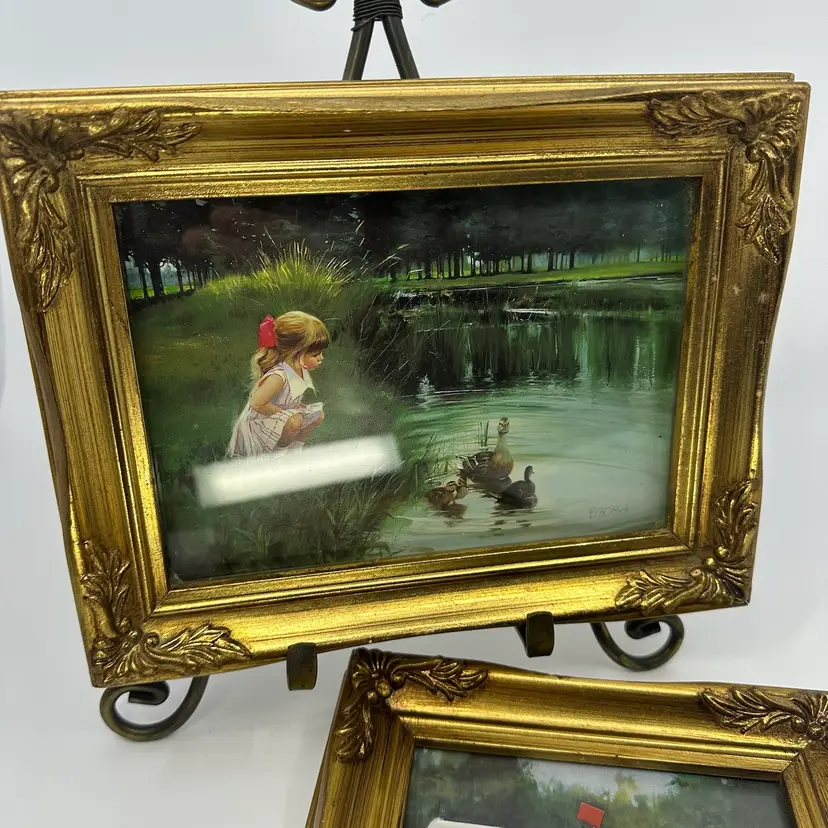 Pair Of Gold Framed Lithographs