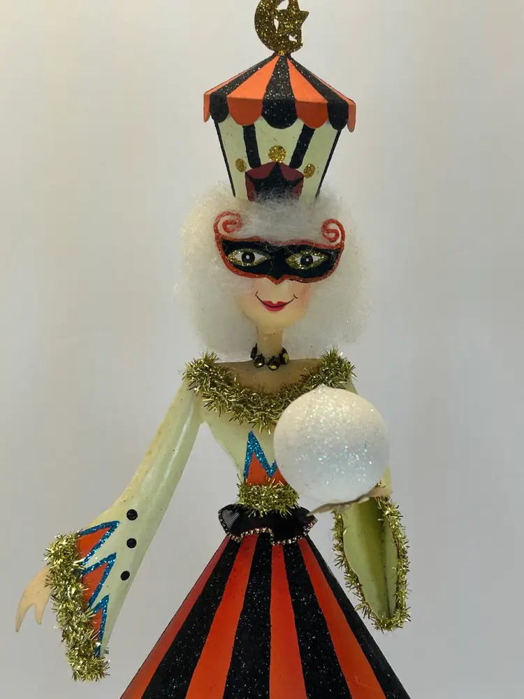 Pier 1 Imports Le Cirque Enchanted Halloween Fortune Teller Metal Figurine