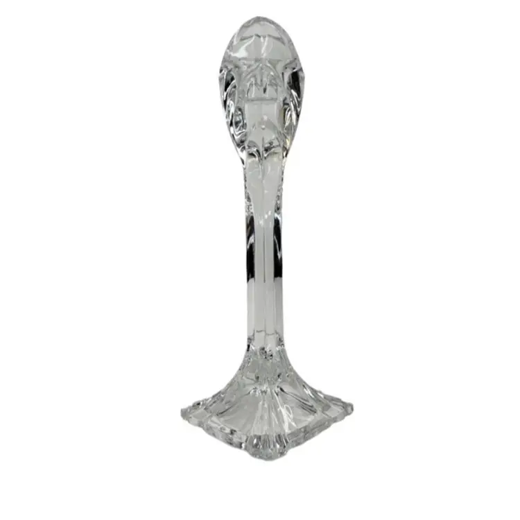 Clear Crystal? Glass Art Deco Style 9 Inch Candlestick Holder