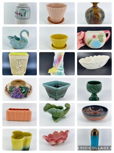 💐🌺🌻All Things Floral~Vases & Planters Made Of Glass & Pottery With Attic On The Beach💐🌺🌻