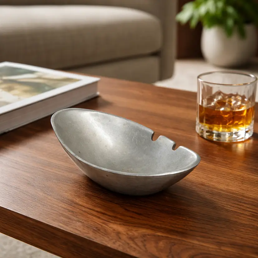 Iconic MCM Design Nambe-Style Ashtray, 5.75"