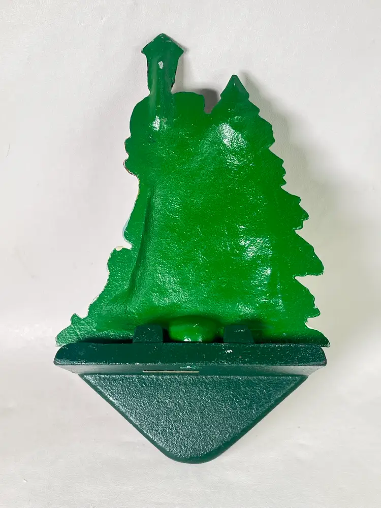 VINTAGE Enesco Cast Iron Christmas Stocking Holder Carolers Fireplace Hanger