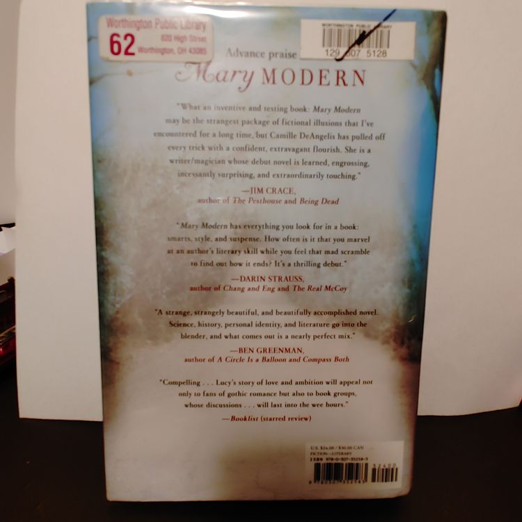 Mary Modern by Camille DeAngelis. Former library book. Published 2007