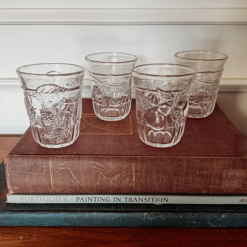 Vintage Williams-Sonoma Pressed Fruit glasses