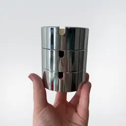 Vintage Mid Century Takahashi Chrome And Melamine Stacking Ashtray Set Of 3