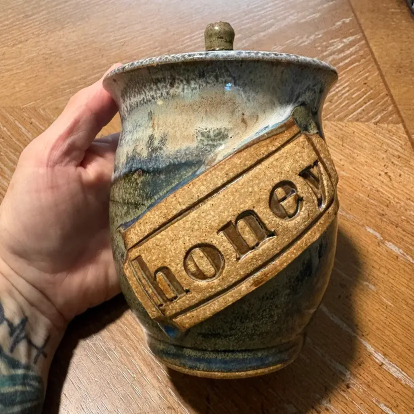 Honey Pot with Lid By Wagner Village Potter