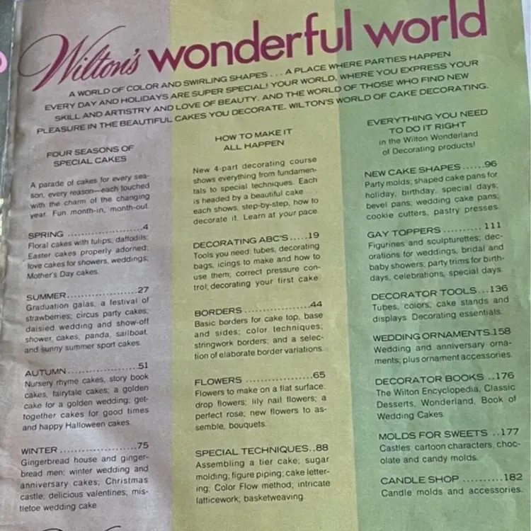 THE 1974 WILTON YEARBOOK OF CAKE DECORATING - ILLUSTRATED - ALL COLOR PHOTO’S