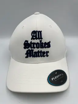New "All Strokes Matter" Flex-fit L/XL Yupoong The Classics White Hat