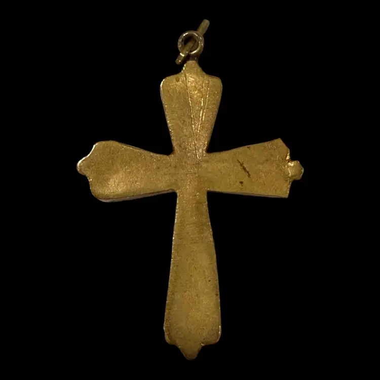 Micro Mosaic Cross Pendant 1.75”