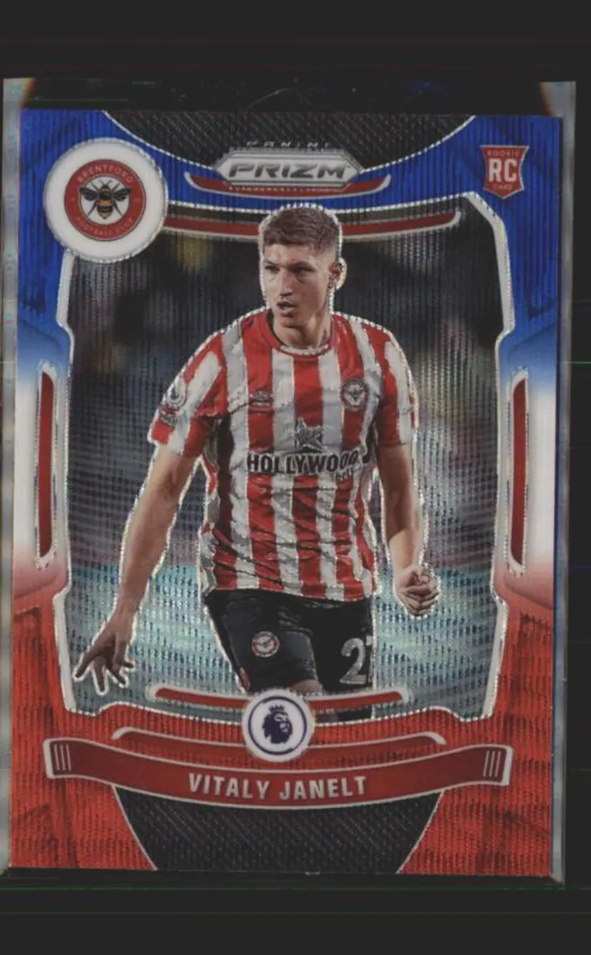 2021-22 Prizm EPL #144 Vitaly Janelt Prizms Red White and Blue - ( 138 ) - Brentford