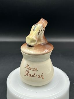 Vintage 1950s DeForest Pixieware Horse Radish Condiment Jar