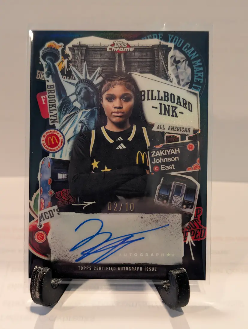 ZAKIYAH JOHNSON Billboard Ink Black Auto 2/10 LSU - 2025 Topps Chrome McDonalds