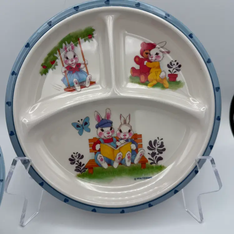Vintage Melamine Children's Plate and Bowl