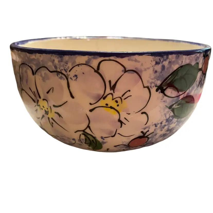Polish? Pottery Hand Painted Floral Bowl