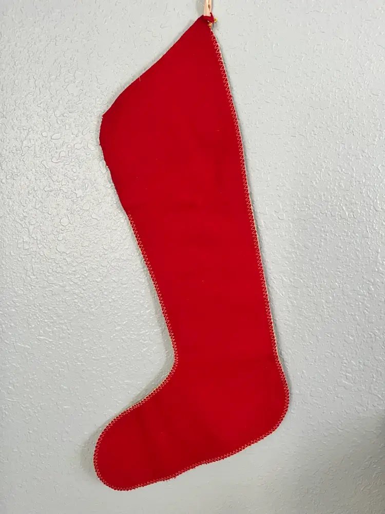 Vintage Red Felt Christmas Stocking
