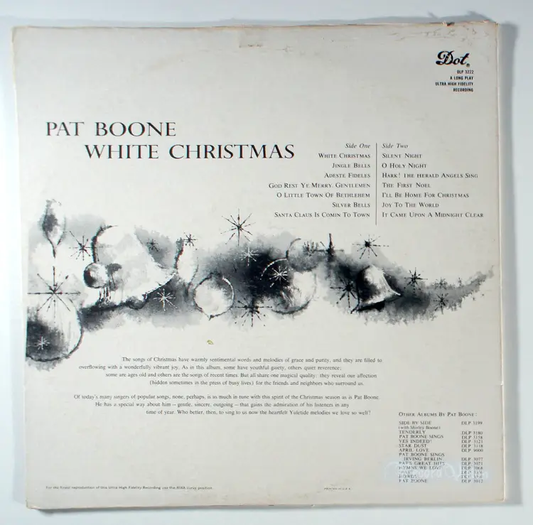 Pat Boone - White Christmas (1959) Vinyl LP • Holiday, Joy to the World