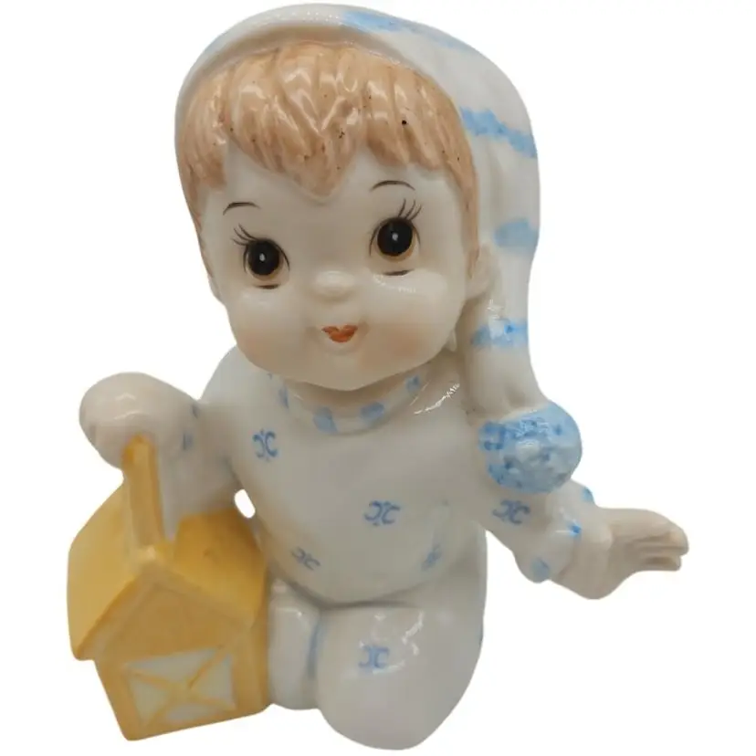 Lefton China boy with lantern 1987 hand painted