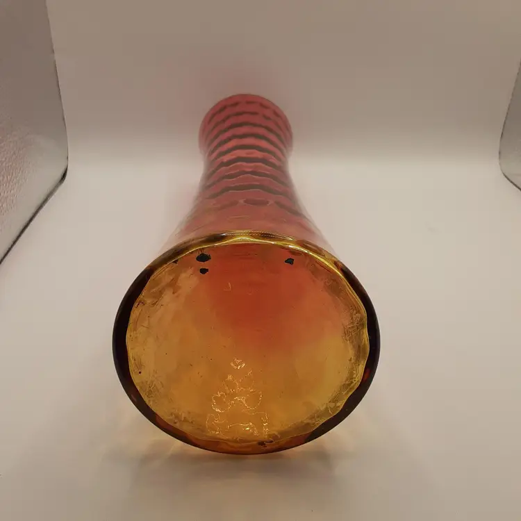 Vintage Amberina Optic Vase