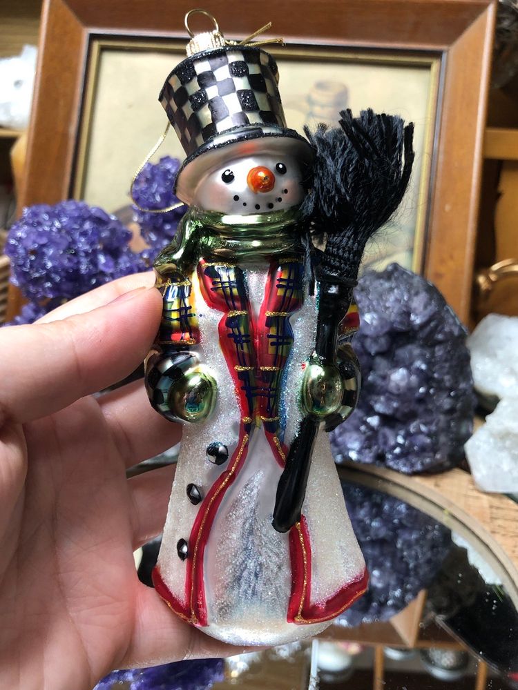 Snowman ⛄️ Christmas Glass Ornament