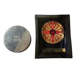 CNN Headline News Magnifying Glass & Newsweek Trinket Dish Lot Of 2 Promo