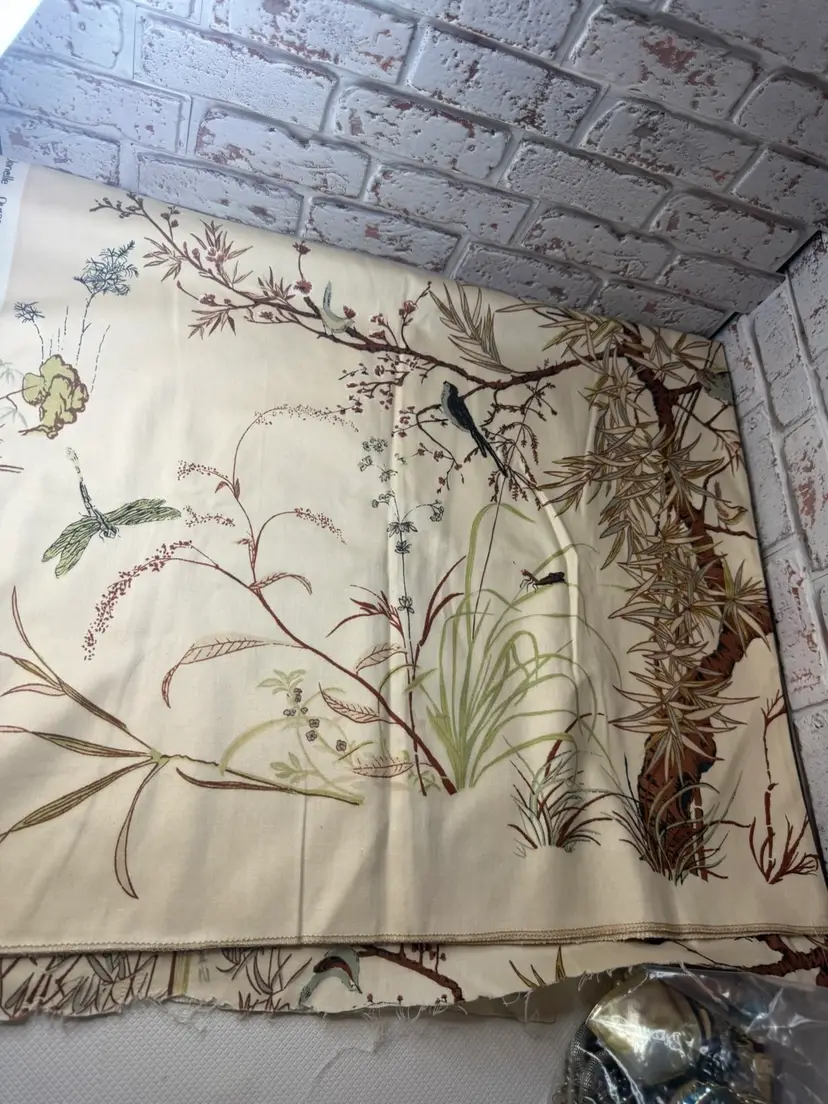 42” By 49”Across Long & Peking Janelle Duracolour Fabric W/ Dragon Fly And Grass Hopper