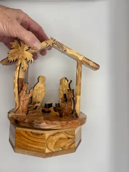 Olive Wood Nativity Music Box