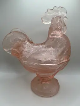 Vintage Peach Pink Footed Rooster