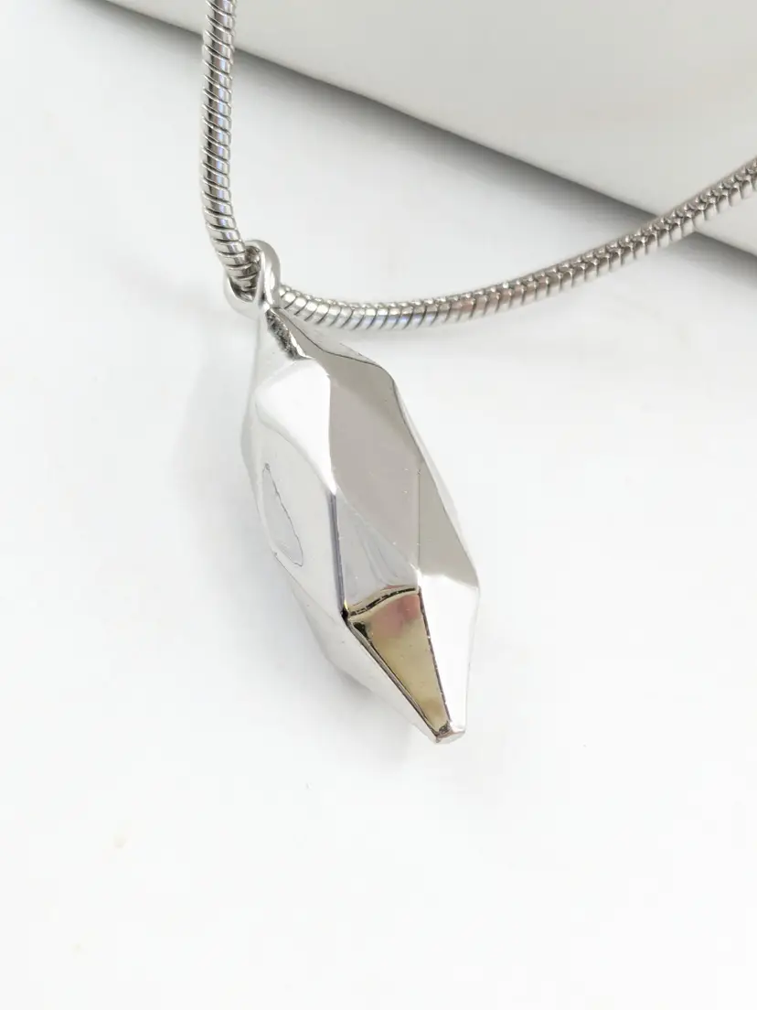 Banana Republic Geometric Pendant Silver Tone Necklace
