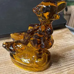 11. LE Smith Girl With Geese Amber Glass