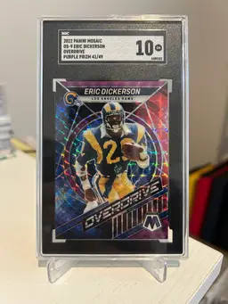 2022 Panini Mosaic Eric Dickerson Overdrive Purple Prizm /49 Card No. OS-9